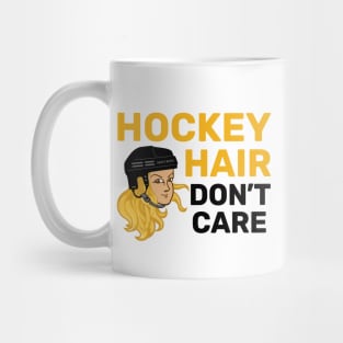 Hockey Hair Don't Care Blonde Mug